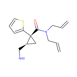 C=CCN(CC=C)C(=O)[C@@]1(c2cccs2)C[C@H]1CN ZINC000040892268