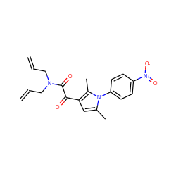 C=CCN(CC=C)C(=O)C(=O)c1cc(C)n(-c2ccc([N+](=O)[O-])cc2)c1C ZINC000004054610