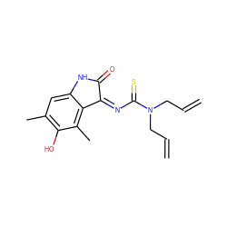 C=CCN(CC=C)C(=S)/N=C1\C(=O)Nc2cc(C)c(O)c(C)c21 ZINC000064479884