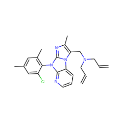 C=CCN(CC=C)Cc1c(C)nc2n(-c3c(C)cc(C)cc3Cl)c3ncccc3n12 ZINC000028903713