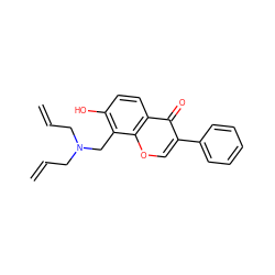 C=CCN(CC=C)Cc1c(O)ccc2c(=O)c(-c3ccccc3)coc12 ZINC000019792787