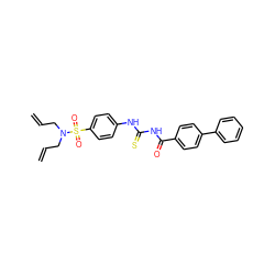 C=CCN(CC=C)S(=O)(=O)c1ccc(NC(=S)NC(=O)c2ccc(-c3ccccc3)cc2)cc1 ZINC000002137145