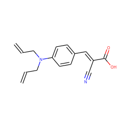 C=CCN(CC=C)c1ccc(/C=C(\C#N)C(=O)O)cc1 ZINC000205336277