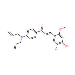 C=CCN(CC=C)c1ccc(C(=O)/C=C/c2cc(Br)c(O)cc2OC)cc1 ZINC000071340261