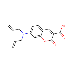 C=CCN(CC=C)c1ccc2cc(C(=O)O)c(=O)oc2c1 ZINC000205343448