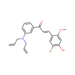 C=CCN(CC=C)c1cccc(C(=O)/C=C/c2cc(Br)c(O)cc2OC)c1 ZINC000071332580