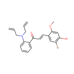 C=CCN(CC=C)c1ccccc1C(=O)/C=C/c1cc(Br)c(O)cc1OC ZINC000071340604