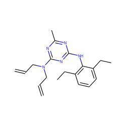 C=CCN(CC=C)c1nc(C)nc(Nc2c(CC)cccc2CC)n1 ZINC000013759960