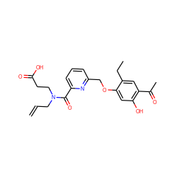 C=CCN(CCC(=O)O)C(=O)c1cccc(COc2cc(O)c(C(C)=O)cc2CC)n1 ZINC000028469220