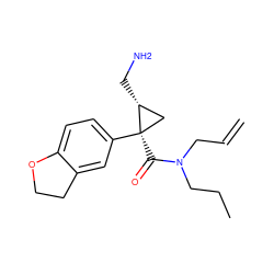 C=CCN(CCC)C(=O)[C@@]1(c2ccc3c(c2)CCO3)C[C@H]1CN ZINC000029046644