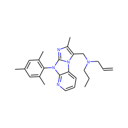 C=CCN(CCC)Cc1c(C)nc2n(-c3c(C)cc(C)cc3C)c3ncccc3n12 ZINC000028903698