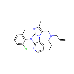 C=CCN(CCC)Cc1c(C)nc2n(-c3c(C)cc(C)cc3Cl)c3ncccc3n12 ZINC000028903694