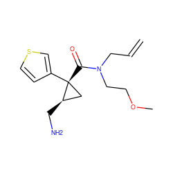 C=CCN(CCOC)C(=O)[C@@]1(c2ccsc2)C[C@H]1CN ZINC000029042827