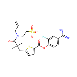 C=CCN(CCS(=O)(=O)O)C(=O)C(C)(C)Cc1ccc(C(=O)Oc2ccc(C(=N)N)cc2F)s1 ZINC000217483946