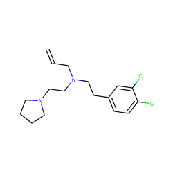 C=CCN(CCc1ccc(Cl)c(Cl)c1)CCN1CCCC1 ZINC000022924814