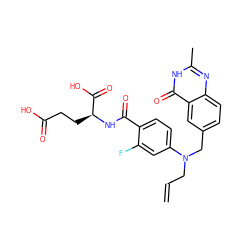 C=CCN(Cc1ccc2nc(C)[nH]c(=O)c2c1)c1ccc(C(=O)N[C@@H](CCC(=O)O)C(=O)O)c(F)c1 ZINC000026840749