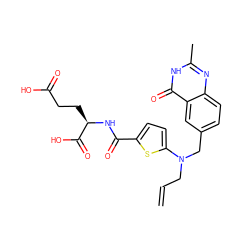 C=CCN(Cc1ccc2nc(C)[nH]c(=O)c2c1)c1ccc(C(=O)N[C@H](CCC(=O)O)C(=O)O)s1 ZINC000029345158