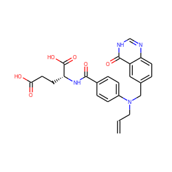 C=CCN(Cc1ccc2nc[nH]c(=O)c2c1)c1ccc(C(=O)N[C@H](CCC(=O)O)C(=O)O)cc1 ZINC000027987355