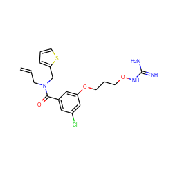 C=CCN(Cc1cccs1)C(=O)c1cc(Cl)cc(OCCCONC(=N)N)c1 ZINC000027201468