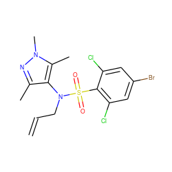 C=CCN(c1c(C)nn(C)c1C)S(=O)(=O)c1c(Cl)cc(Br)cc1Cl ZINC000199936954