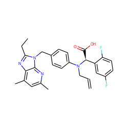 C=CCN(c1ccc(Cn2c(CC)nc3c(C)cc(C)nc32)cc1)[C@@H](C(=O)O)c1cc(F)ccc1F ZINC000013732561