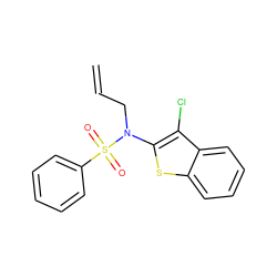 C=CCN(c1sc2ccccc2c1Cl)S(=O)(=O)c1ccccc1 ZINC000115229414