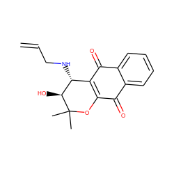 C=CCN[C@@H]1C2=C(OC(C)(C)[C@H]1O)C(=O)c1ccccc1C2=O ZINC000029134726