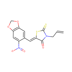 C=CCN1C(=O)/C(=C/c2cc3c(cc2[N+](=O)[O-])OCO3)SC1=S ZINC000001009546