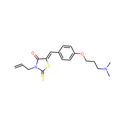 C=CCN1C(=O)/C(=C/c2ccc(OCCCN(C)C)cc2)SC1=S ZINC000084705318