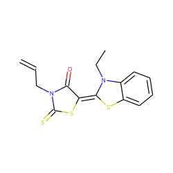 C=CCN1C(=O)/C(=C2/Sc3ccccc3N2CC)SC1=S ZINC000033861114