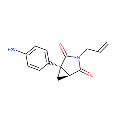 C=CCN1C(=O)[C@H]2C[C@@]2(c2ccc(N)cc2)C1=O ZINC000028091001