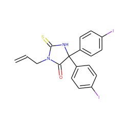 C=CCN1C(=O)C(c2ccc(I)cc2)(c2ccc(I)cc2)NC1=S ZINC000028473060