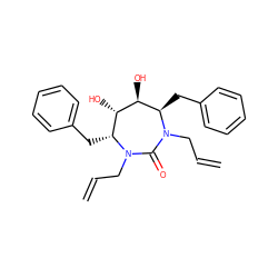 C=CCN1C(=O)N(CC=C)[C@H](Cc2ccccc2)[C@H](O)[C@@H](O)[C@H]1Cc1ccccc1 ZINC000003786324