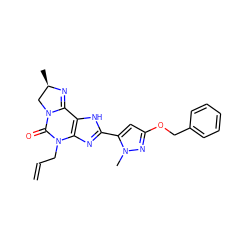 C=CCN1C(=O)N2C[C@@H](C)N=C2c2[nH]c(-c3cc(OCc4ccccc4)nn3C)nc21 ZINC000072112551