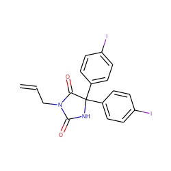 C=CCN1C(=O)NC(c2ccc(I)cc2)(c2ccc(I)cc2)C1=O ZINC000028471252