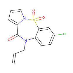 C=CCN1C(=O)c2cccn2S(=O)(=O)c2cc(Cl)ccc21 ZINC000005852455