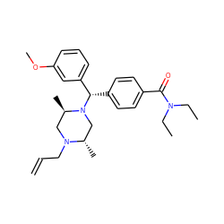 C=CCN1C[C@@H](C)N([C@@H](c2ccc(C(=O)N(CC)CC)cc2)c2cccc(OC)c2)C[C@@H]1C ZINC000019371672