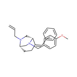 C=CCN1C[C@@H]2/C(=C\c3ccccc3)CC[C@H]1CN2Cc1ccc(OC)cc1 ZINC000040951696