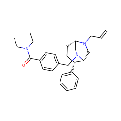 C=CCN1C[C@@H]2[C@H](c3ccccc3)CC[C@H]1CN2Cc1ccc(C(=O)N(CC)CC)cc1 ZINC000029123571