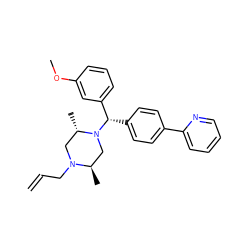 C=CCN1C[C@H](C)N([C@@H](c2ccc(-c3ccccn3)cc2)c2cccc(OC)c2)C[C@H]1C ZINC000028760760