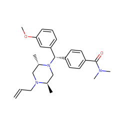 C=CCN1C[C@H](C)N([C@@H](c2ccc(C(=O)N(C)C)cc2)c2cccc(OC)c2)C[C@H]1C ZINC000022938796