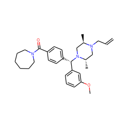 C=CCN1C[C@H](C)N([C@@H](c2ccc(C(=O)N3CCCCCC3)cc2)c2cccc(OC)c2)C[C@H]1C ZINC000022938820