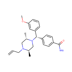 C=CCN1C[C@H](C)N([C@@H](c2ccc(C(N)=O)cc2)c2cccc(OC)c2)C[C@H]1C ZINC000022938790