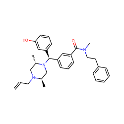 C=CCN1C[C@H](C)N([C@@H](c2cccc(O)c2)c2cccc(C(=O)N(C)CCc3ccccc3)c2)C[C@H]1C ZINC000022928129