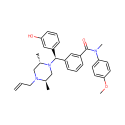 C=CCN1C[C@H](C)N([C@@H](c2cccc(O)c2)c2cccc(C(=O)N(C)c3ccc(OC)cc3)c2)C[C@H]1C ZINC000022444805