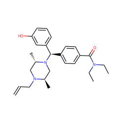 C=CCN1C[C@H](C)N([C@H](c2ccc(C(=O)N(CC)CC)cc2)c2cccc(O)c2)C[C@H]1C ZINC000022454243