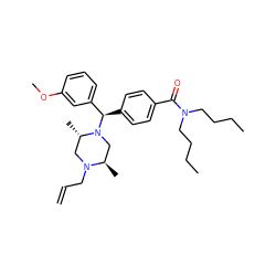 C=CCN1C[C@H](C)N([C@H](c2ccc(C(=O)N(CCCC)CCCC)cc2)c2cccc(OC)c2)C[C@H]1C ZINC000022938779