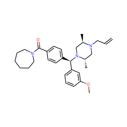 C=CCN1C[C@H](C)N([C@H](c2ccc(C(=O)N3CCCCCC3)cc2)c2cccc(OC)c2)C[C@H]1C ZINC000022938787