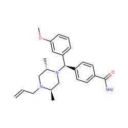 C=CCN1C[C@H](C)N([C@H](c2ccc(C(N)=O)cc2)c2cccc(OC)c2)C[C@H]1C ZINC000019366531