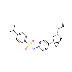 C=CCN1C[C@H]2C[C@@]2(c2ccc(NS(=O)(=O)c3ccc(C(C)C)cc3)cc2)C1 ZINC000035308960